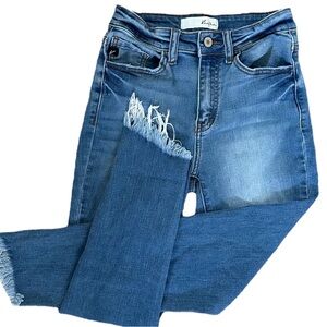 KanCan Size 1 Raw Fringe Hem High Rise Stretch Skinny Jeans